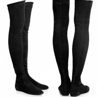 Women Over The Knee Hidden Wedge Thigh High Ladies Stretch Riding Boots Outwear • $92.39