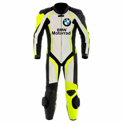 Bmw Yellow Suit Motorrad Motorbike Bmw Cowhide Leather Suit Motorcycle Leder • $321.06