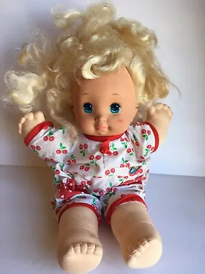 Vintage Mattel Magic Nursery Blond Toddler Baby Doll Cherry Romper Original • $13.99
