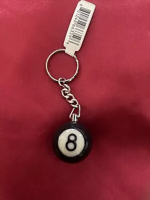 Vintage 8 Ball Keychain Key Ring Pool Game Hobbies • $8