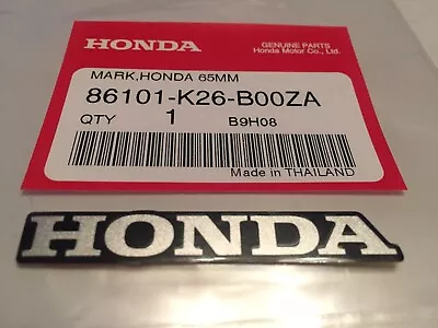 £4.50 • Buy Genuine Honda 65mm Bike Decal/Sticker Silver/Black Part Number 86101-K26-B00ZA