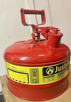 NEW Justrite Type 1 Steel Safety Can-2.5 Gallon Flame Arrester Self-Closing Lid • $89.99