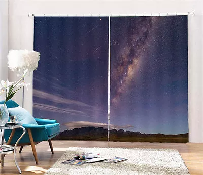 Milky Way Star Light 3D Blockout Photo Curtain Printing Curtains Drape Fabric • $122.73