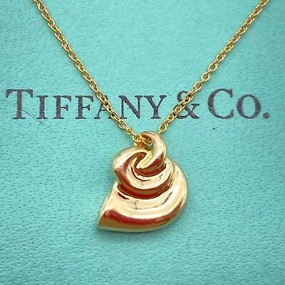 Tiffany & Co. Horn Shell Pendant Necklace 16  Elsa Peretti Gold 4.4g • $1000.54