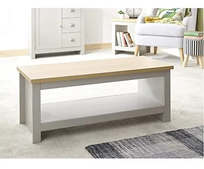 Grey And Oak Coffee Table With Shelf Lancaster Range • £71.90