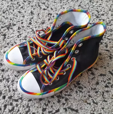 CONVERSE Rainbow Hi Tops Size UK 5.5 EU 38 • £10