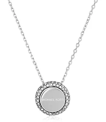 Nwt Michael Kors Mkjx6179040 Brilliance Pave' Silver-tone Necklace Msrp $85.00  • $49.95
