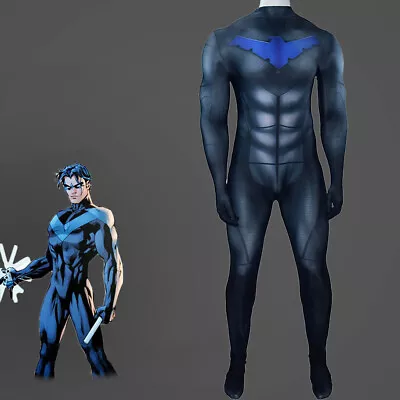 $46.99 • Buy Nightwing Jumpsuit Dick Grayson Tights Robin Cosplay Costume For Adult & Kids
