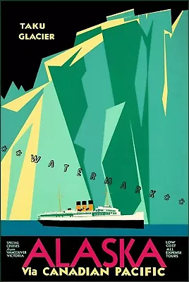 Taku Glacier Alaska 1935 Vintage Poster Print Retro Travel Canadian Pacific • $21.58