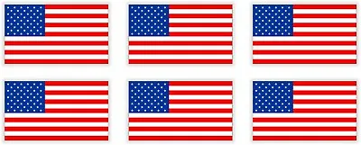6 Mini USA Flag Hard Hat Helmet Stickers | Vinyl Decals Patriotic American Flags • $2.99