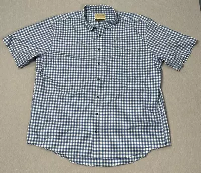 Cabela's Outfitter Series Blue Plaid Button Up Shortsleeve Shirt Men's Size 2XL • $17