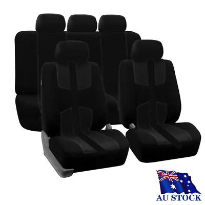 $39.99 • Buy Universal 5 Sits Car SUV Truck Seat Covers Cushions Protector Mat Full Set Black