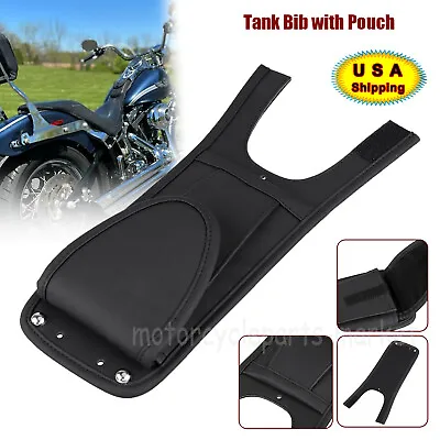 Motorcycle Black Gas Fuel Tank Bib With Pouch For Harley Heritage Softail Fatboy • $42.98