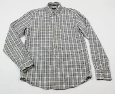 J.Crew Oxford Shirt Mens Medium Blue White Plaid Slim Long Sleeve Button-Down • $15.97