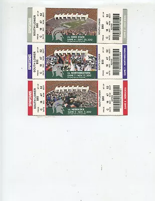 (3) 2012 Michigan State Football Tickets (ohio State Northwestern Nebraska) • $8.99