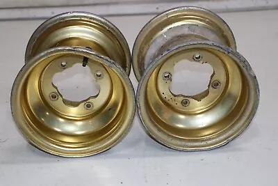 9  OEM Rear Aluminum Wheels Rims 4x115 Yamaha Banshee Factory GOLD G-8 • $166.04