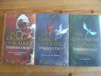 £95 • Buy Adamantine Palace, King Of The Crags, Order Of The Scales - Stephen Deas Signed 