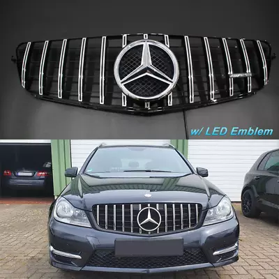 For Mercedes-Benz W204 C200 C250 C300 C350 2008-2014 GTR Grille Grill W/LED Star • $68.51