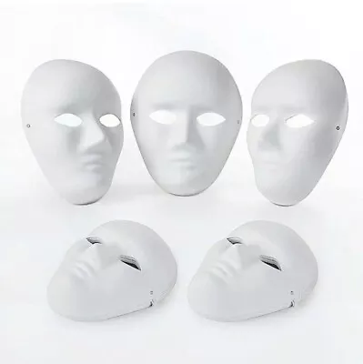 10PCS Full Face White Masks Painting Craft Arts Plain Party Masquerade DIY HOT • £10.99