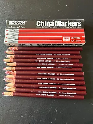 Vintage Dixon Grease Pencils China Markers Set Of 12 Paper Wrapped Pencils NIB • $19.99