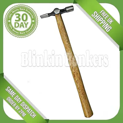 Panel Pin Hammer Cross Pein Wooden Wood Handle Small Nail Tack Clip Lightweight • £4.19