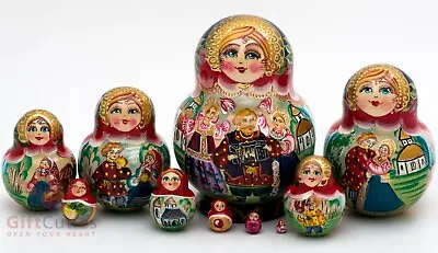 Russian Matryoshka Babushka Wooden Nesting Dolls Toy Hand Painted10pcs • $65