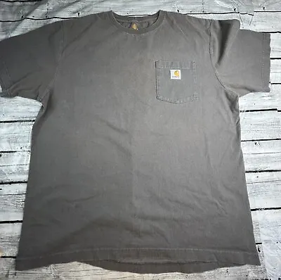 Carhartt Pocket Tee Brown Men's Original Fit Large T-Shirt Nice Condition • $7