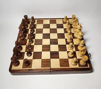 Vintage Wood Board Carved Pieces Drueke Chess Set Box • $24.99