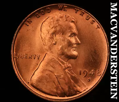 1948-S Lincoln Wheat Cent - Choice Gem Brilliant Unc  No Reserve  #U7712 • $0.99
