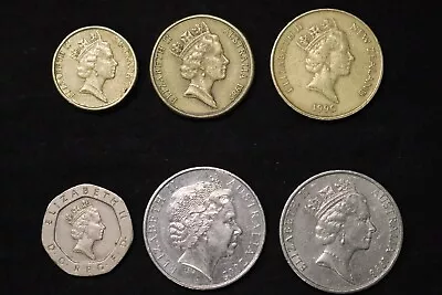 Bundle Of 6 Queen Elizabeth Coins 1985-2005 • $10