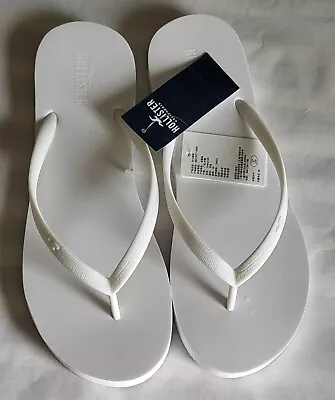 Hollister Women's Logo Flip Flop/ Sandal White Size 8/9 New With Tags  • £15.56