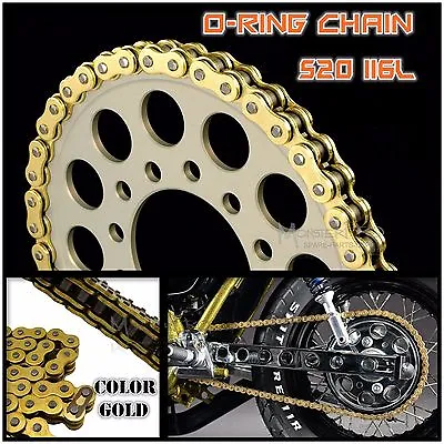 $53.95 • Buy Gold 520 O Ring Motorcycle Chain For HONDA CBR 500 CBR500 R-D,E 2013-2014