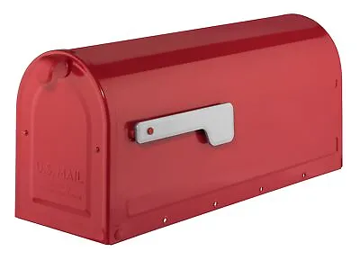 RED Retro Post Mount Mailbox Storage Heavy Duty Metal Rural Vintage Outdoor • $33.47