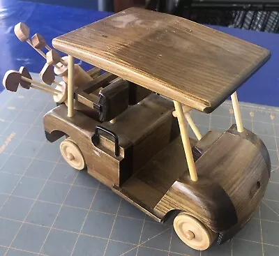 Vintage Decorative Wooden Golf Cart & Clubs  • $29.99