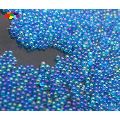 New 100000pcs Glass Dark Lake Blue Bright Micro Beads No Hole 0.6-0.8mm Nail Art • $0.99