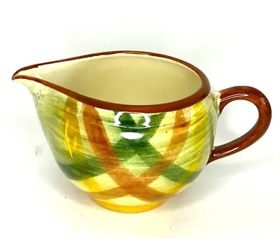 Vernonware By Metlox Creamer Homespun Brown Green Yellow Plaid  • $14.99