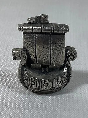 Vintage Tinn-Per Norway Pewter Hand Cast Viking Ship 1 1/2  X 1 1/4  X 5/8  • $11.90