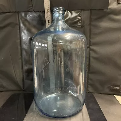 Vintage 5 Gallon Glass Water Bottle Jug Blue Tint Approximately 21 “high • $140
