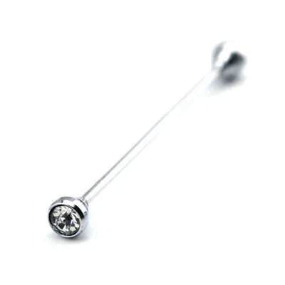 Mens Collar Bar Crystal Neck Tie Shirt Pin Screw Steel Brooch 6cm Clasp Lapel UK • £4.99