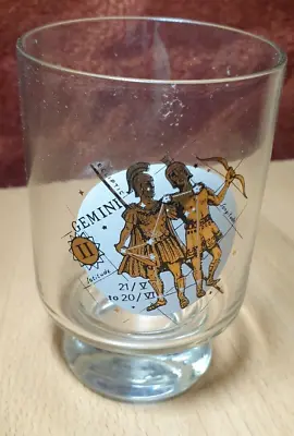 Vintage USSR Juice Whiskey Cognac Glass Glassware Gemini Zodiac Gilded • $51.70