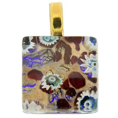 GlassOfVenice Murano Glass Venetian Reflections Square Pendant • $27.95