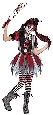 Spirit Young Girl's Killer Clown Halloween Costume W/Makeup - Size M (8-10) • $24.99