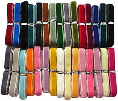 30 Yards 3/8  Velvet Ribbon Total 30 Colors Assorted Bulk Multicolored 3/8 10Mm • $22.11