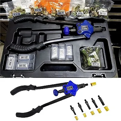 Rivet Gun Kit Rivet Nut Tool Hand Riveter 1/2  Capacity Nut Setter Nutsert Rivnu • $99.97