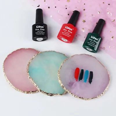 Resin Plate Nail Gel Display Nail Art Painting Manicure Agate Golden Edge New • $6.53