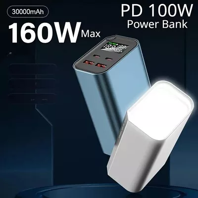 PD100W 30000mAh Power Bank Fast Charging For Ipad MacBook Air External Battery  • $109.99