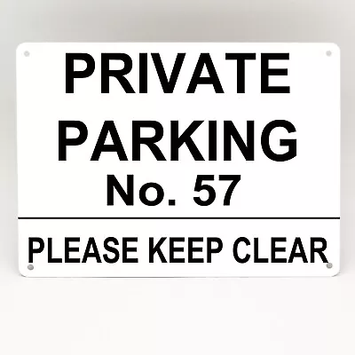 Private Parking Metal Sign Please Keep Clear Space Persoanlised Driveway Garage  • £7.99