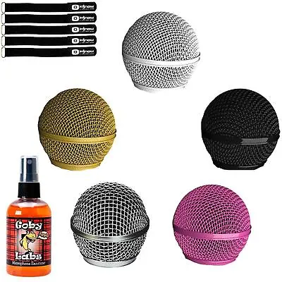 Replacement Mic Grilles 5 Colors Fits SM58 W Microphone Sanitizer Cleaner Spray • $37.40