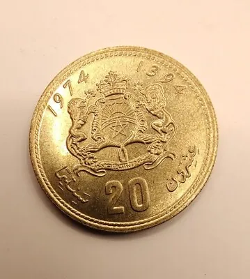 20 CENTIMES 1974 MOROCCO Islamic Coin • $5