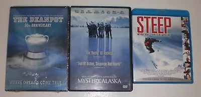 Lot Of 3 - Beanpot 50th Anniversary  Mystery Alaska Dvds Steep Blu-ray - Sports • $2.68